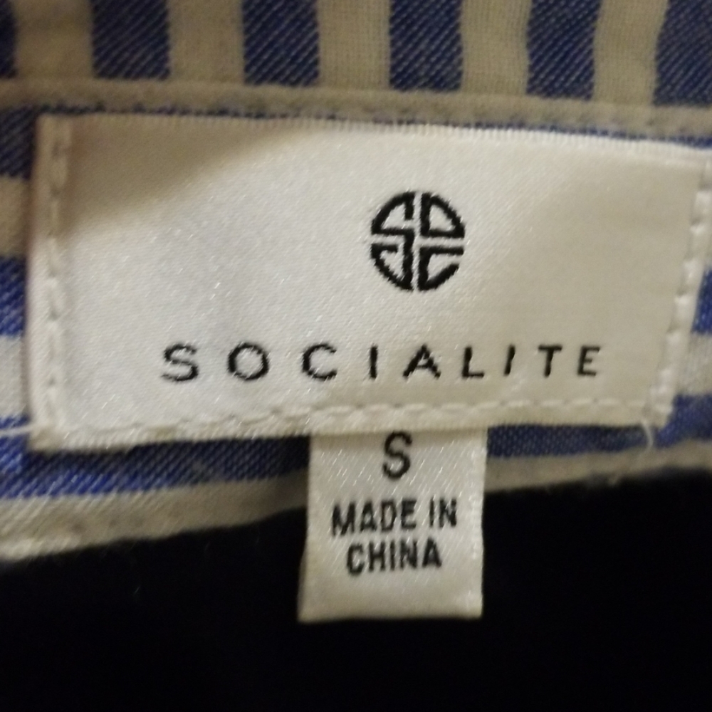 Socialite small size with blue and white stripes - Picture 3 of 3